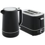 1.7l 3000w Fast Boil Electric Kettle And 2 Slice Toaster Set | Black