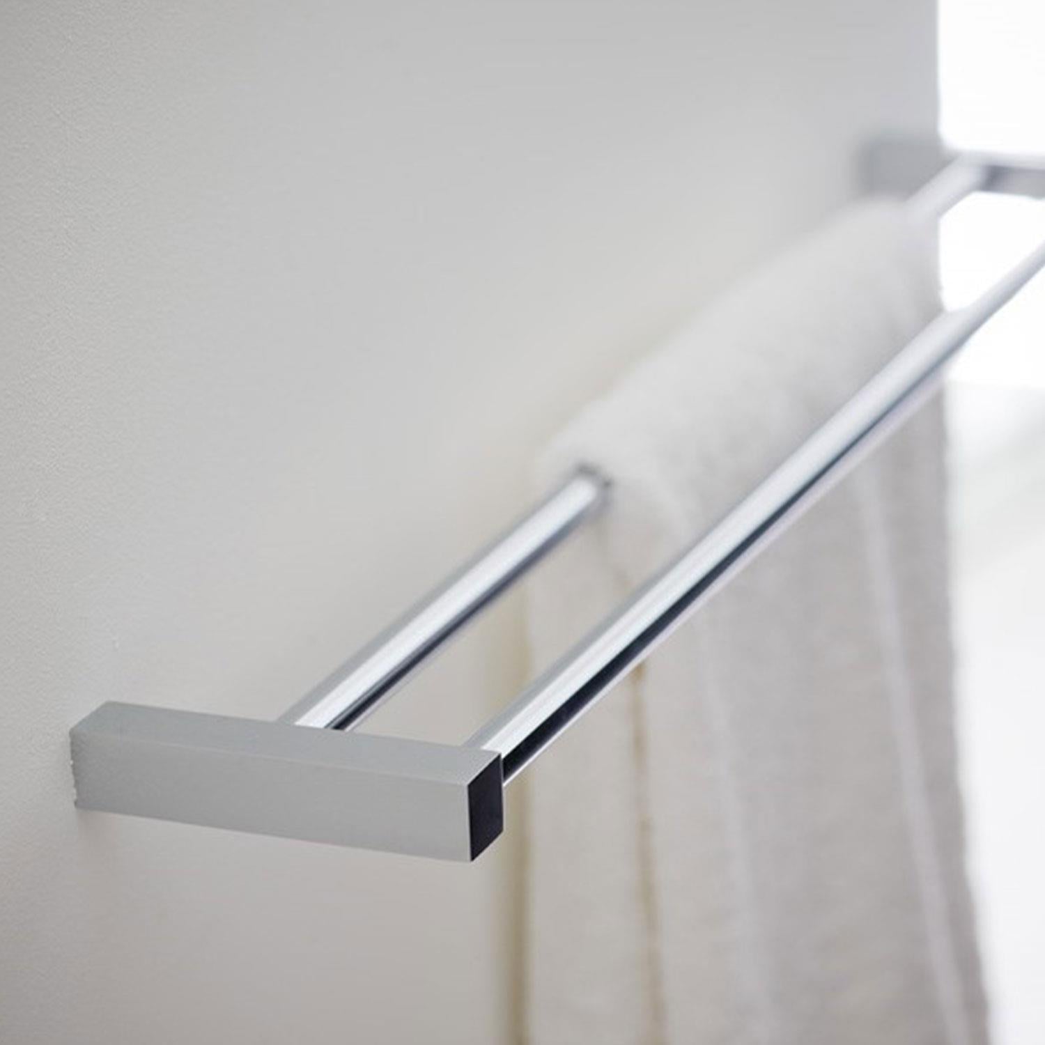 Towel Rail, Silver Gloss, Wall-mounted, 60 Cm. Collection Metric