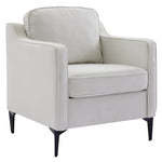 Contemporary Off-white Linen Armchair – Stylish Upholstered Single Sofa For Living Room