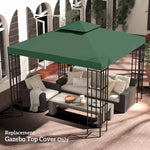 3x3m Gazebo Top Cover Double Tier Canopy Replacement | Green