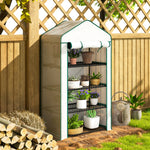 90 X 49 X 160cm Portable Mini Greenhouse With Shelves | White