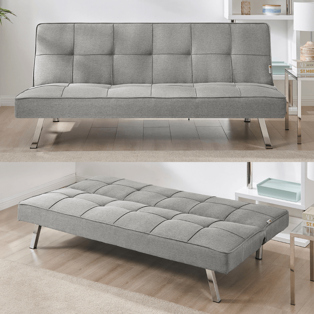 Click Clack Linen Blend Sofa Bed - 3 Seater | Grey