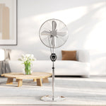 Metal Pedestal Fan With Oscillating, Adjustable Height, Remote