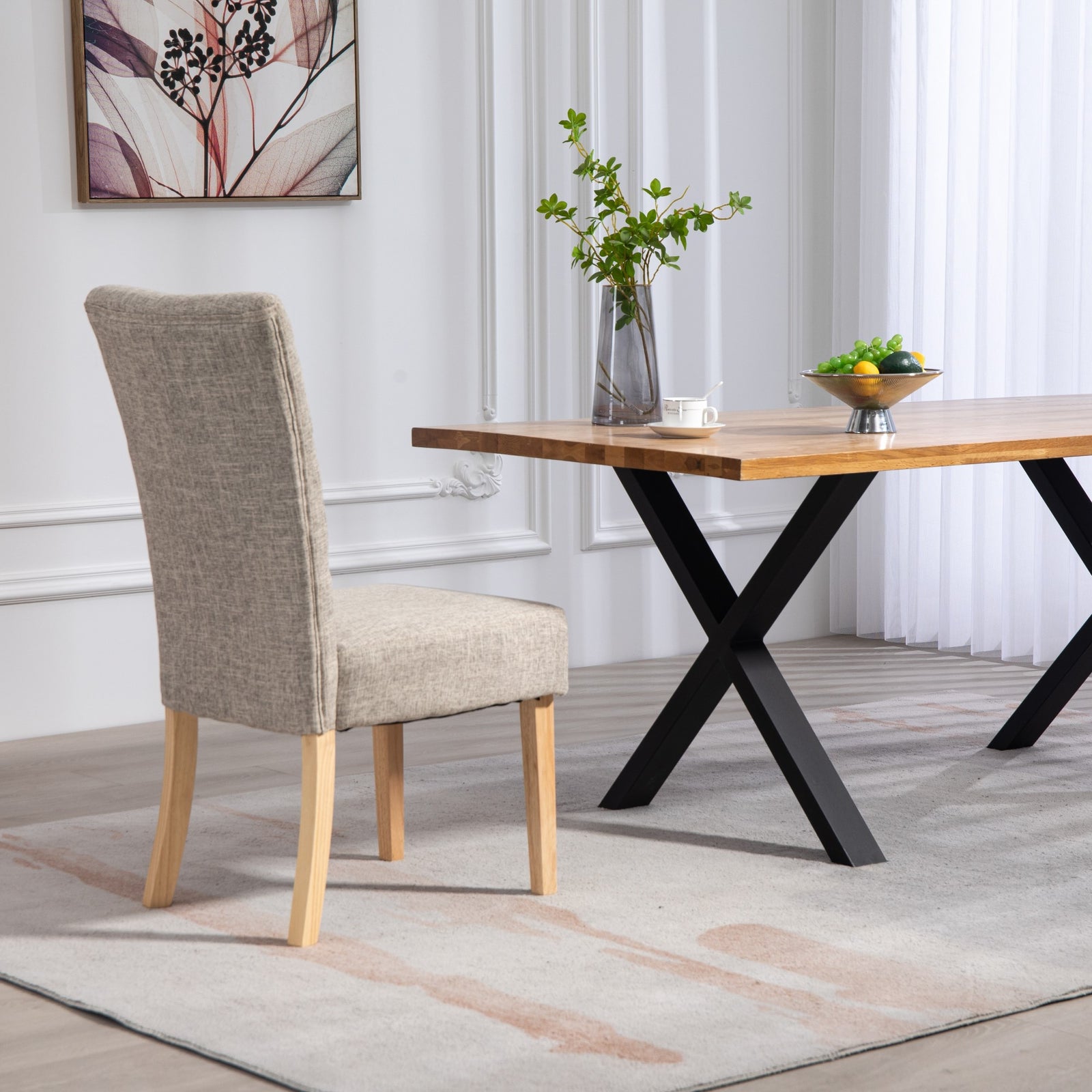 Set Of 2 Pienza Fabric Dining Chairs | Brown