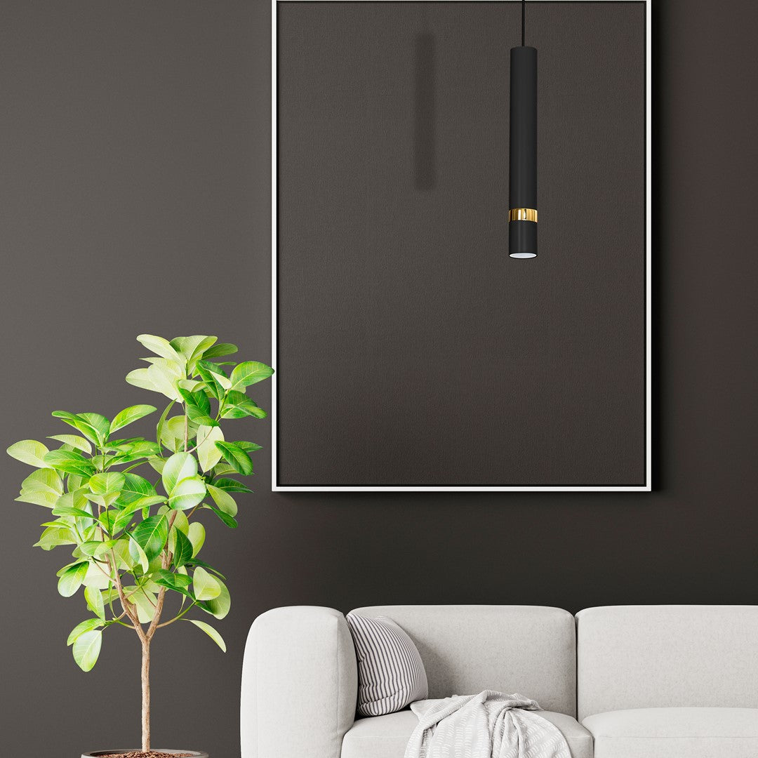 Joker Contemporary Pendant Lamp 1xgu10 Hand Made Cylindrical Style Light | Black & Gold