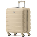 56x45x25cm Large Cabin Carry On Case - Overhead Luggage Suitcase - 4 Spinner Wheels - Abs Shell | 56 x 45 x 25cm | Champagne