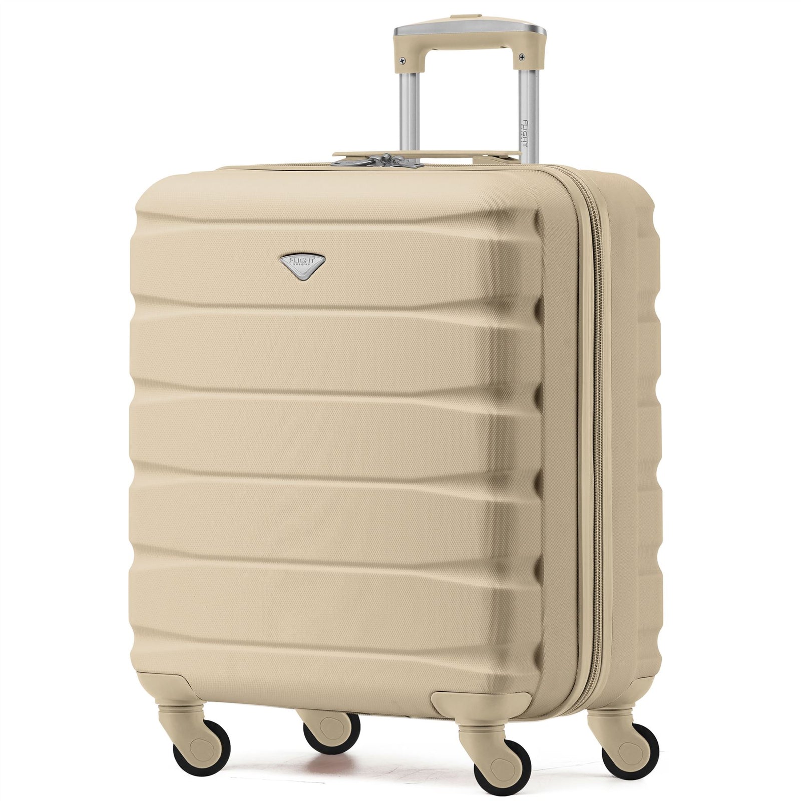 56x45x25cm Large Cabin Carry On Case - Overhead Luggage Suitcase - 4 Spinner Wheels - Abs Shell | 56 x 45 x 25cm | Champagne