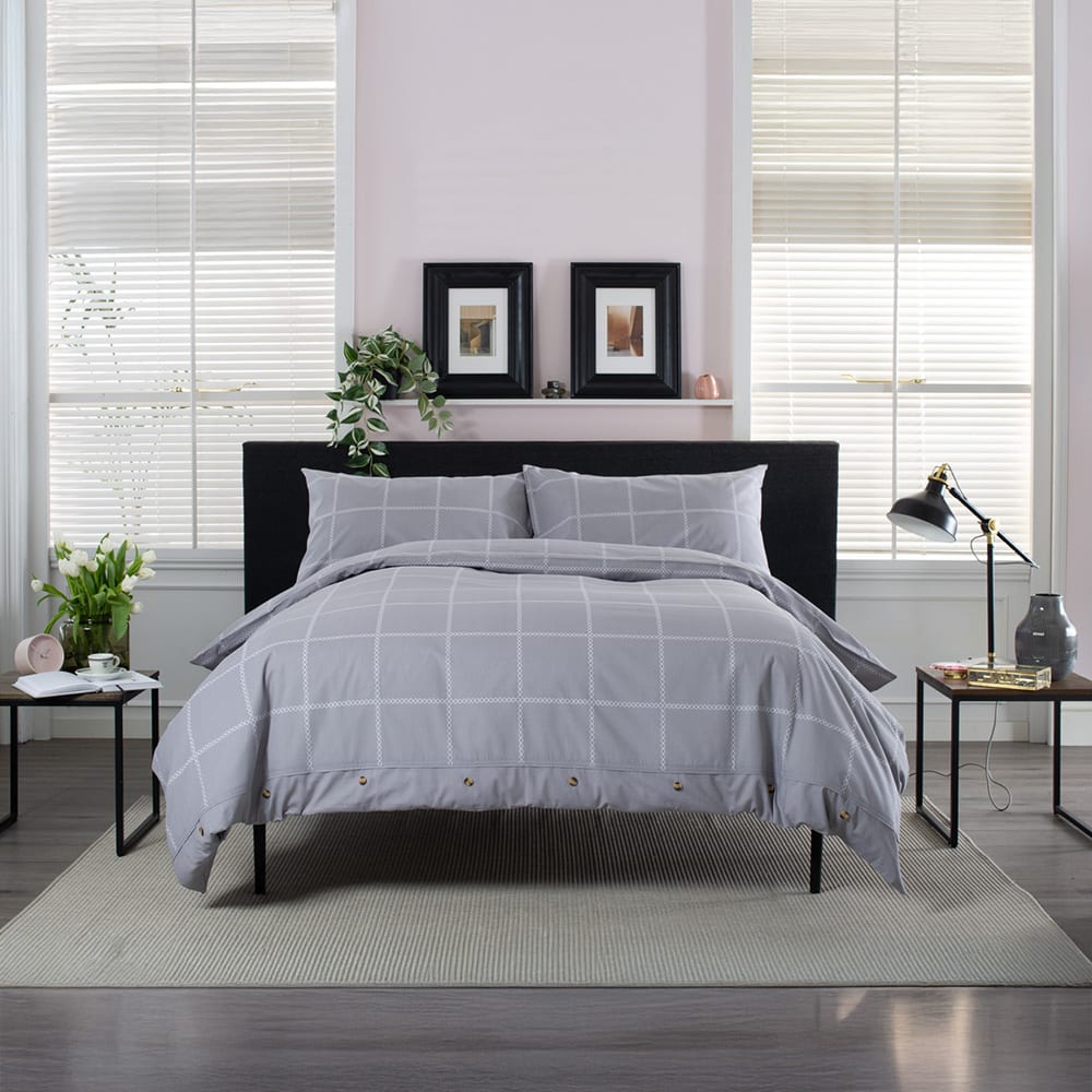 Crossley Heath 100% Cotton Duvet Set – Classic Comfort, Everyday Luxury | King | Grey