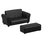 Kids Sofa 2 Seater Childrens Armchair Furniture Bedroom Playroom | Black