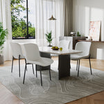 2pcs Teddy Fleece Upholstered Dining Chair