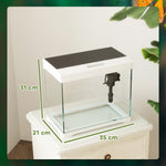 Glass Fish Tank With Filter System, Led Light, Water Pump, White | Small | White