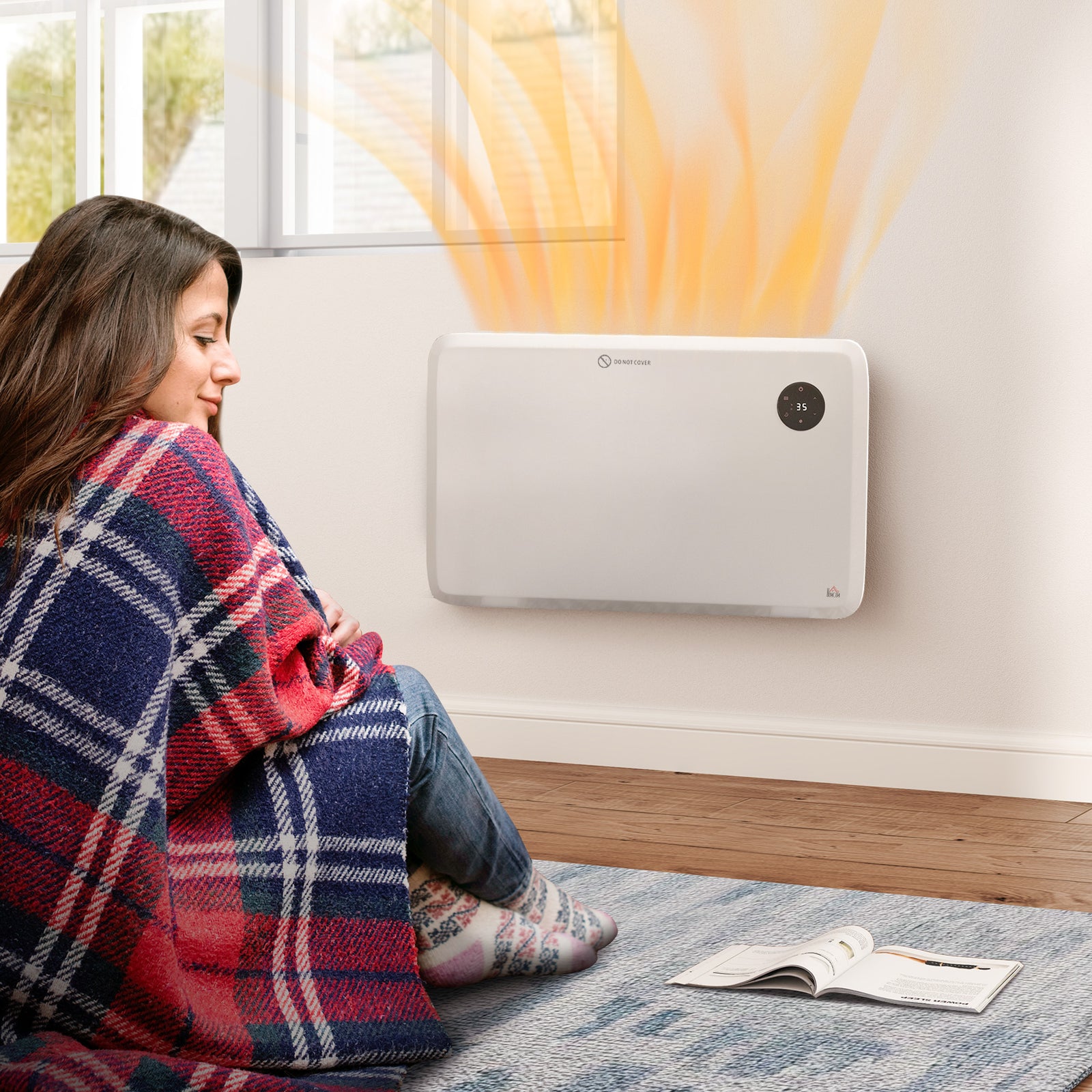 1200w Electric Convector Heater Quiet With Led Display | One Size | White