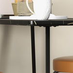 HOMCOM Bar Table With Marble Effect Top, Steel Legs