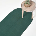 Handmade Woven Braided Oval Rug | 200cm | Forest Green