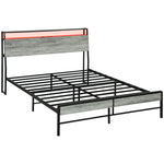 Led Single/double/king Bed Frame With Charging Station | King