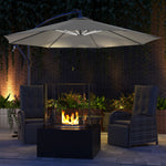 3m Led Patio Parasol W/ Solar Lights & Base