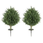 HOMCOM 60 Cm Artificial Cypress Tree With Ground Stake, Set Of 2, Green