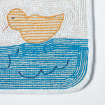 Non Slip 100% Cotton Duck Pond Bath Mat | Pedestal Mat | Blue & White