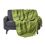 Cotton Morocco Striped Throw | 150cm x 200cm | Green