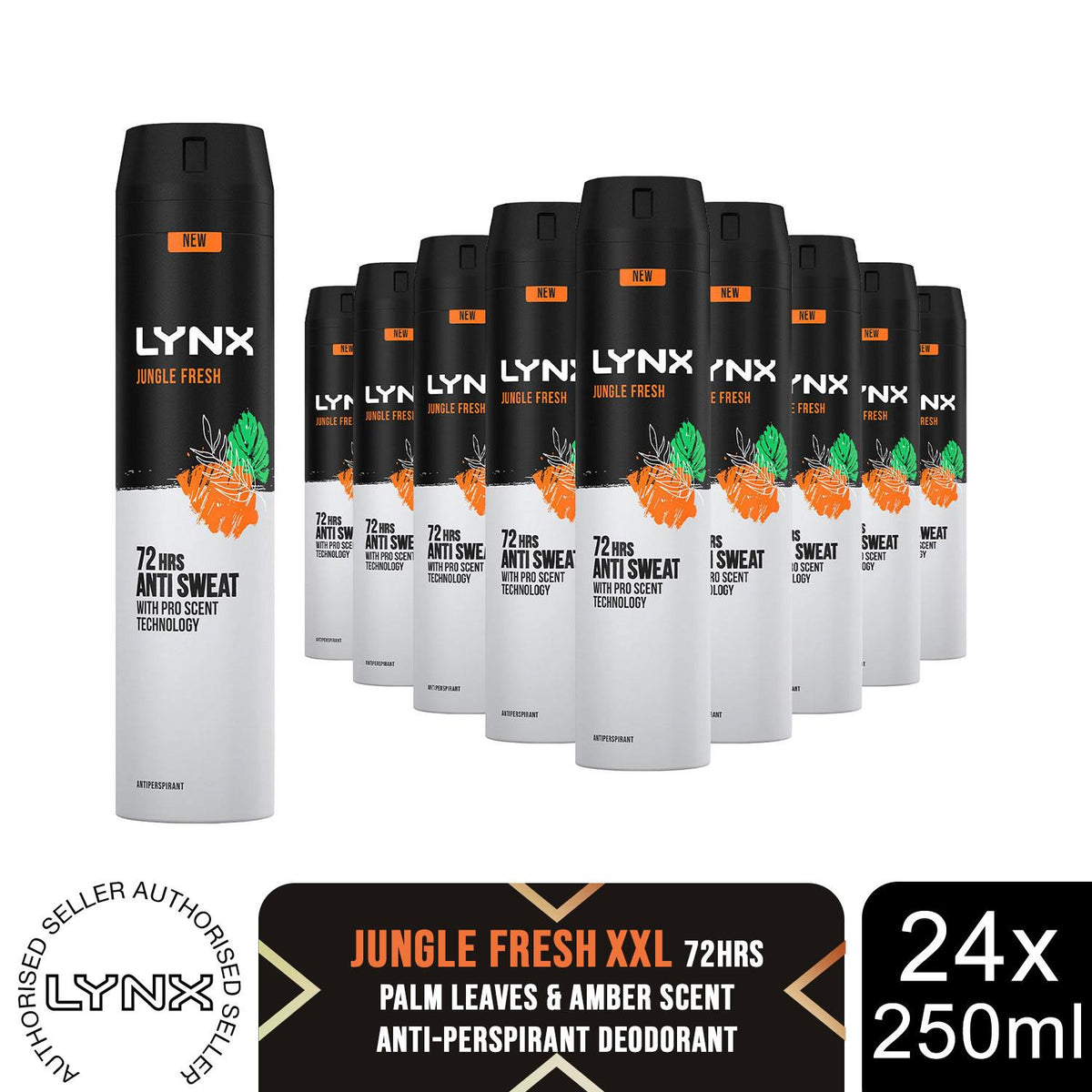 Xxl Jungle Fresh Antiperspirant 72h Sweat Protection Deodorant 250ml, 24 Pack | Set of 24
