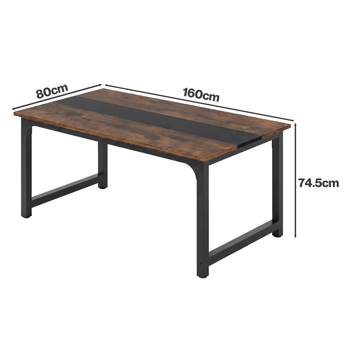 Dining Table 4-6 Seater Retro Kitchen Adjustable Foot For Home Walnut | Brown
