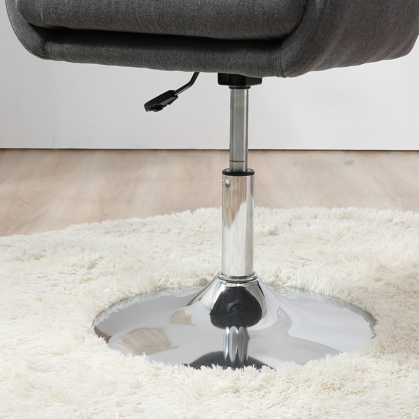 Stylish Retro Linen Swivel Tub Chair Steel Frame Cushion | One Size | Dark Gray