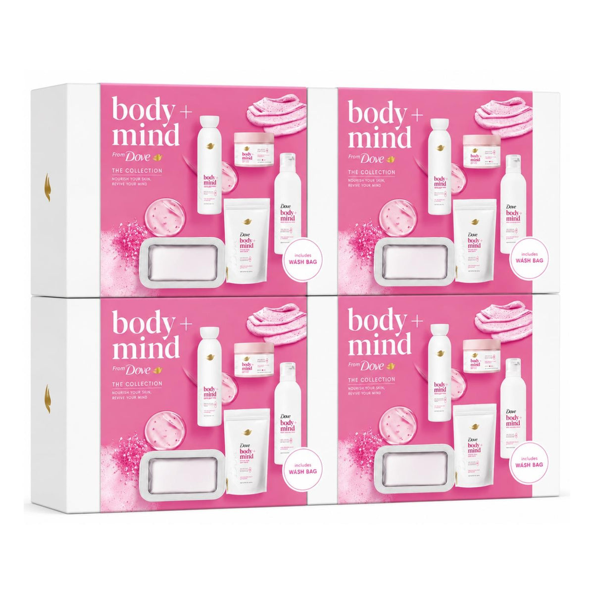 DOVE Body And Mind Collection Gift Set For Her With Bath Salts, 4pc