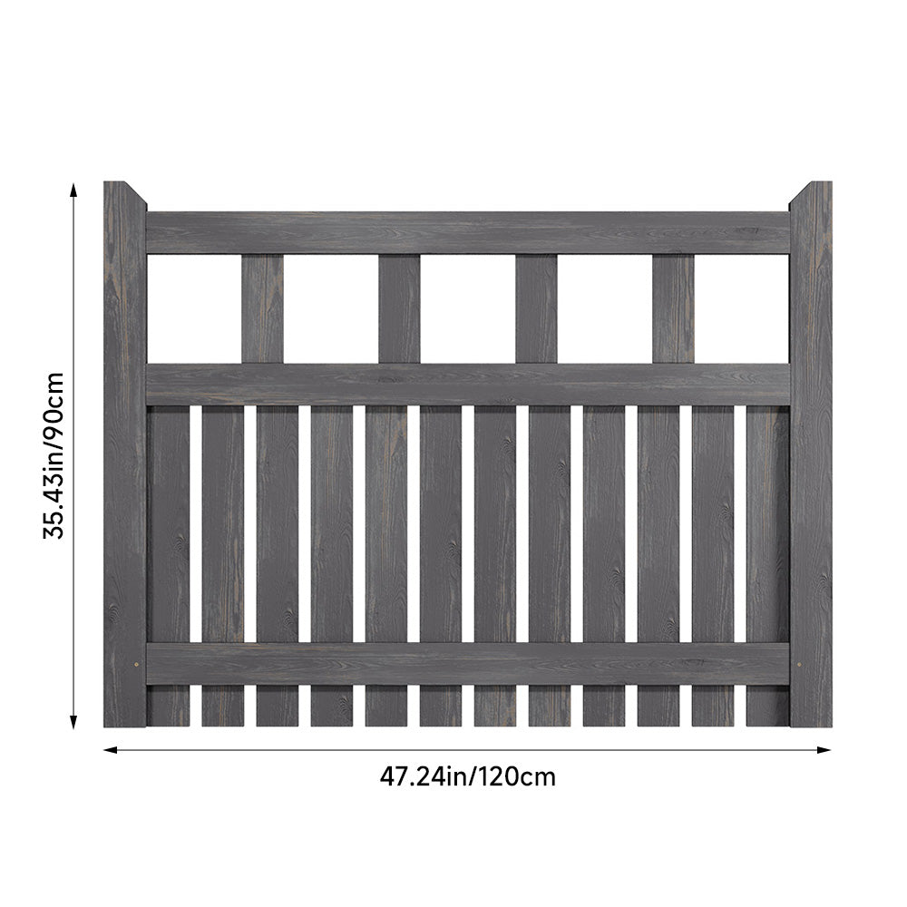 120cm W X90cm H Outdoor Wooden Garden Gate Fence Door | 120cm x 90cm | Grey