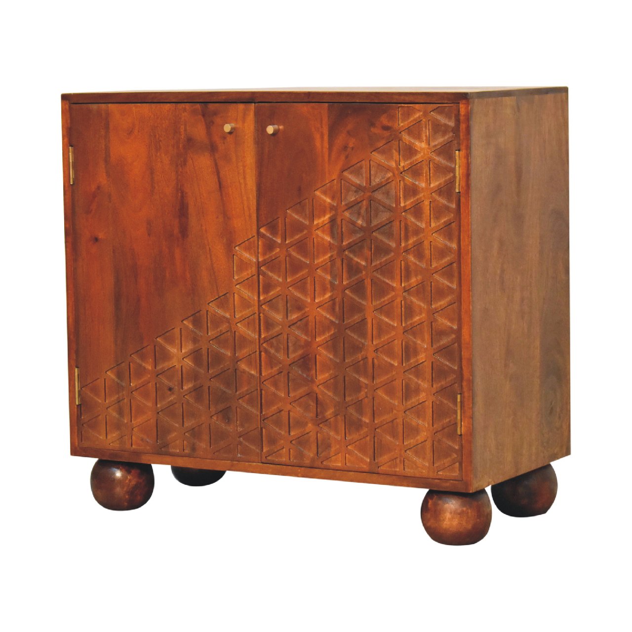 Artisan Furniture Solid Mango Wood Chestnut Dice Cabinet