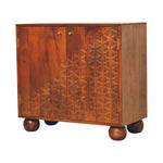 Solid Mango Wood Chestnut Dice Cabinet