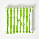 Cotton Thick Striped Floor Cushion | 40cm x 40cm | Green
