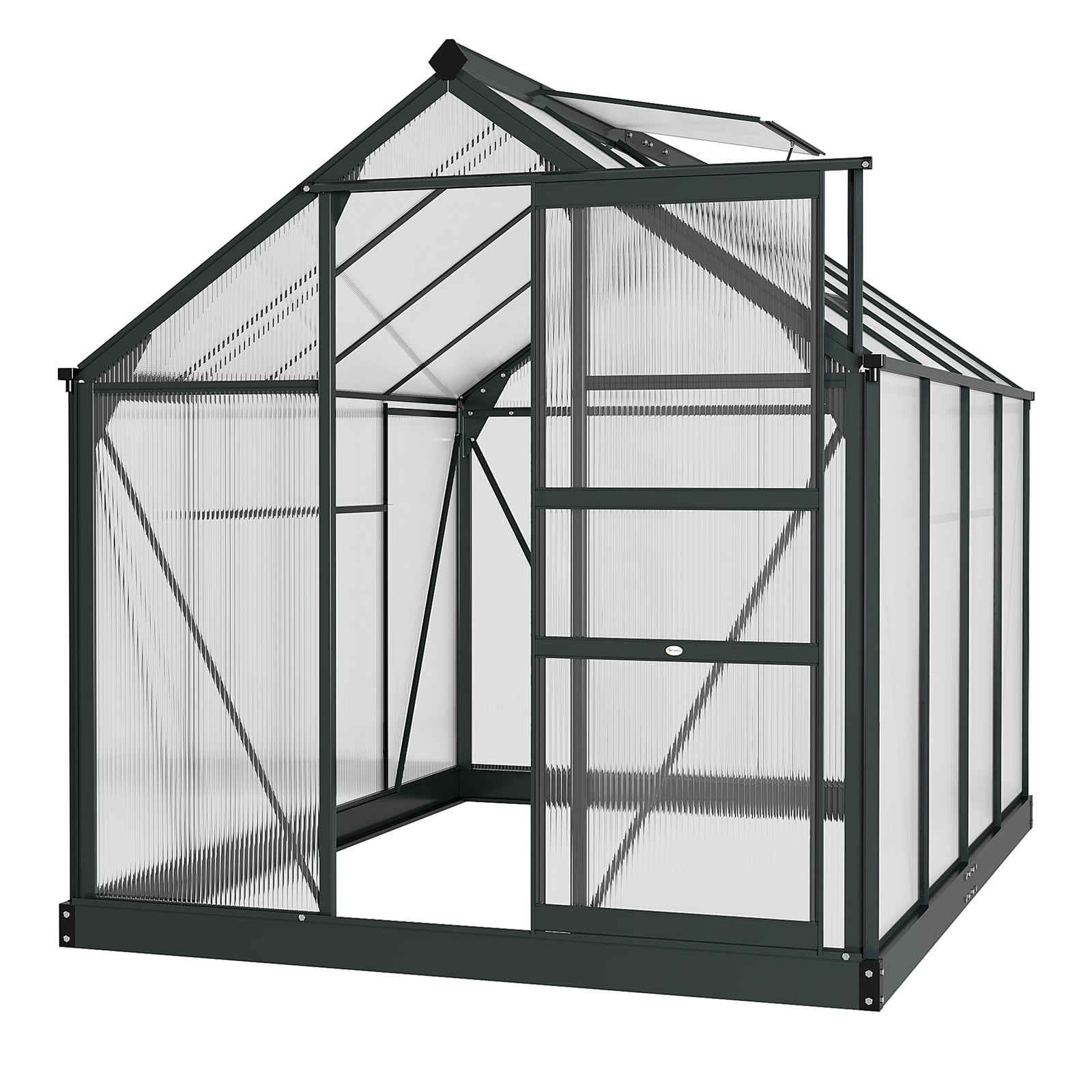 Polycarbonate Walk-in Greenhouse 6x8ft | Gray