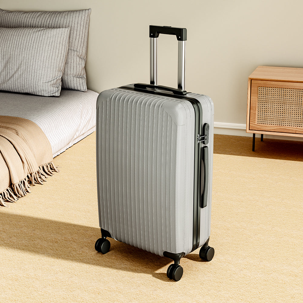 Hardshell Spinner Wheel Luggage Travel Suitcase | Silver