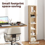 Bookcases Book Shelf Shelving Storage Unit Slim Wood Office Home | Brown