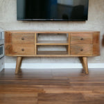 Solid Wood Rounded Entertainment Unit
