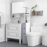 Tall Bathroom Cabinet With Shelf, Drawers | One Size | White