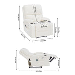 Living and Home Chenille Upholstery Electric Massage Recliner Armchair With Heat, 8-point Vibrating System, Adjustable Backrest, Cup Holders & Storage Pocket