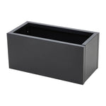 Zinc Galvanized Steel Planter Box With Drainage Hole –rectangle Raised Planter Box Outdoor Balcony Garden Trough Pot | Small | Jet Black