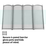 Livivo Freestanding 4 Panel Fireplace Screen Nickel Mesh Fire Spark Protector