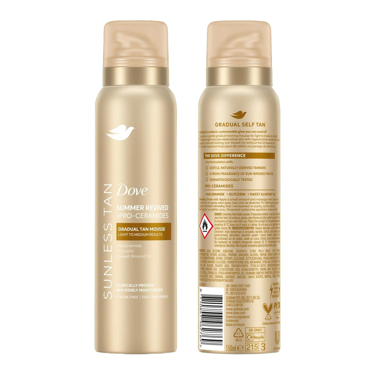 Dermaspa Self Tan Body Mousse Summer Revived Light To Medium Skin | Set of 3