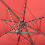 3x3m Cantilever Parasol W/ 360° Crank Handle Tilt | Red