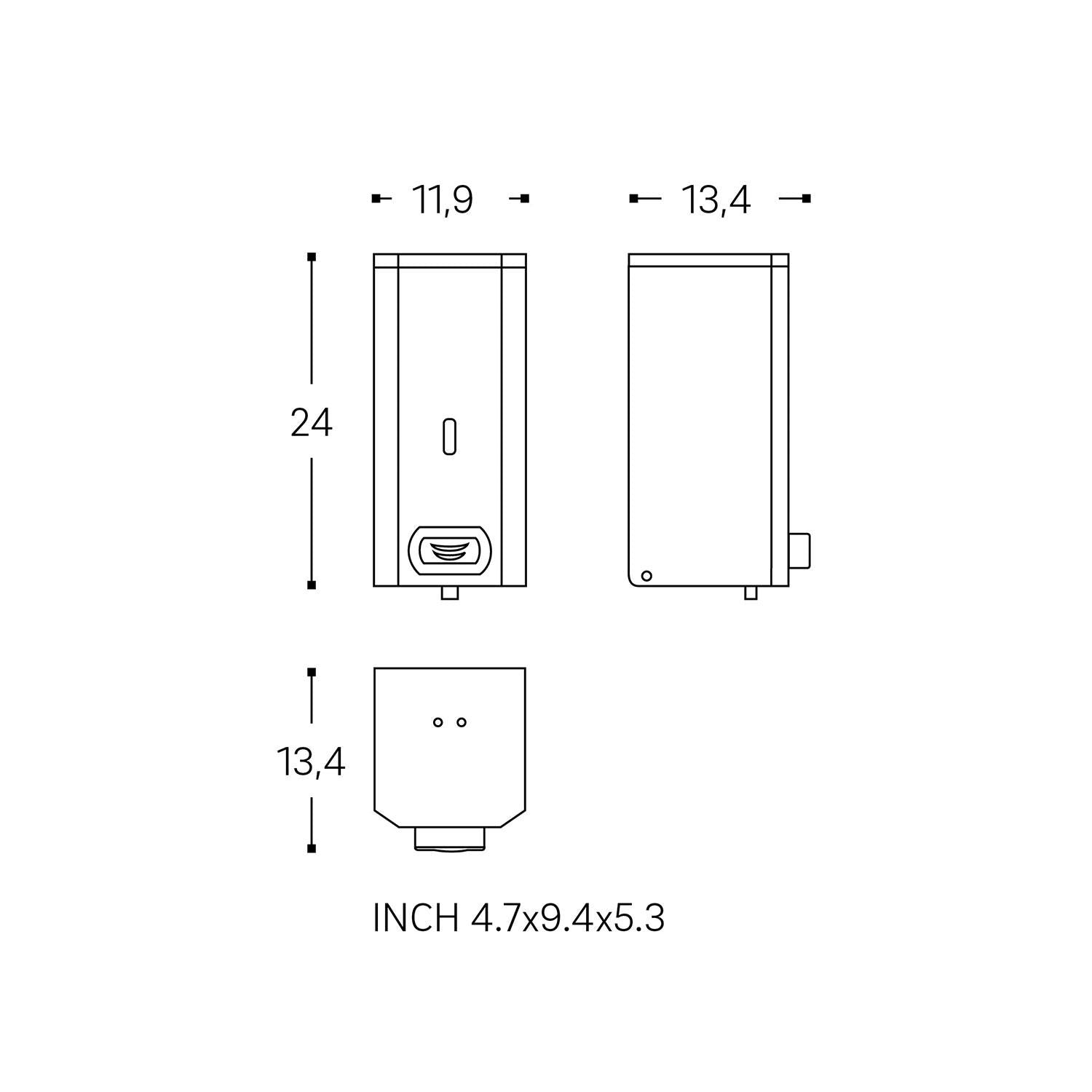 Wall Mounted Soap Dispenser 1.5l Soap Pump Steel Architect Collection