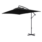 3m Cantilever Banana Parasol W/ Cross Base | Black