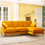 Mackenzie Large Right Hand Facing Velvet Corner Sofa | 4 | Mustard