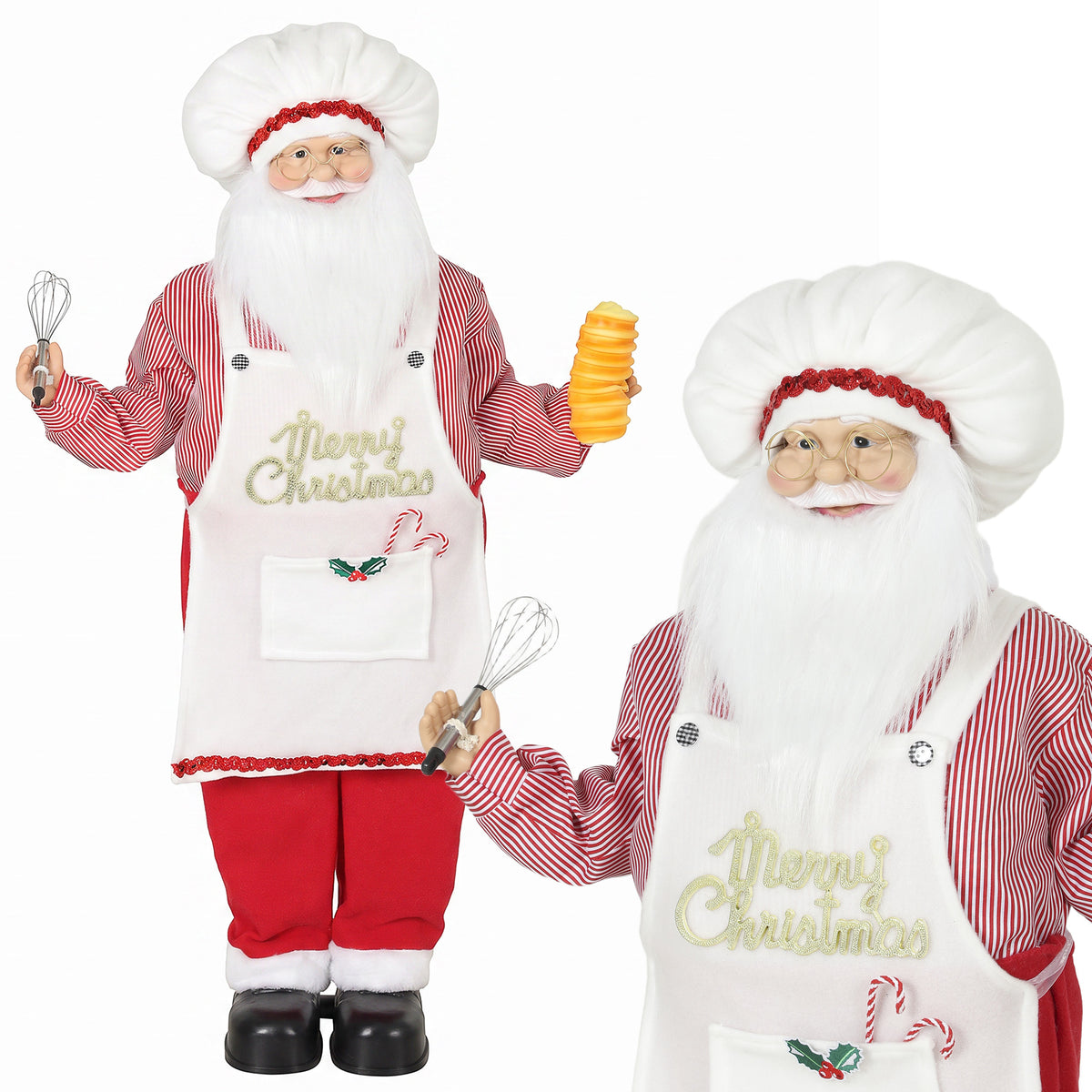 HOMCOM 4ft Christmas Singing Cooking Santa Claus With Head Moving