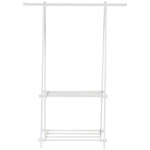 Freestanding Steel Clothes Hanger 2 Shelves Open Wardrobe