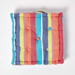 Cotton Striped Floor Cushion | 50cm x 50cm | Multi Colour
