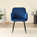 Stylish New York Dining Table Set with 4 Charlotte Velvet Chairs | Blue