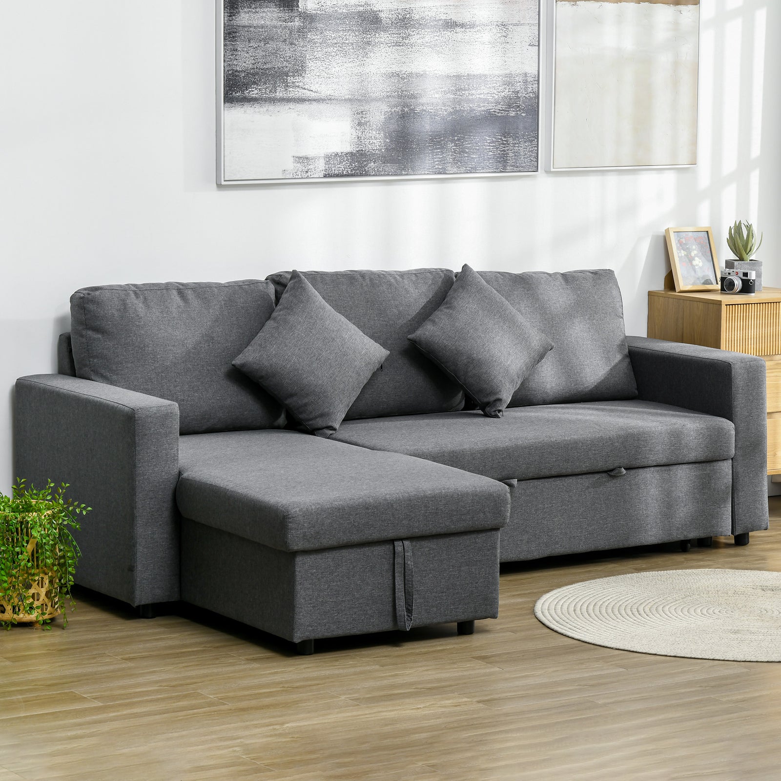 Corner Sofa Bed With Storage 3 Seater Pull Out Sofa Bed