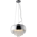 Luna Pendant 40cm 3xe14 Designer Light Crafted From A Chrome Fitting And Glass Shades With Suspended Crystals